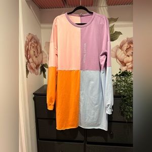 Color Block Sweater Dress - 3X - Fashion Nova